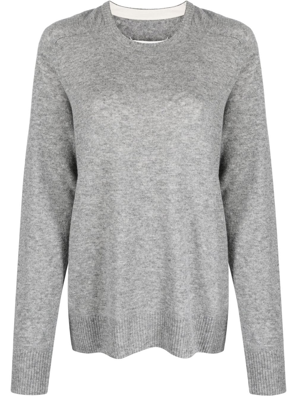 Maison Margiela Wool-blend Crew-neck Jumper In Grey