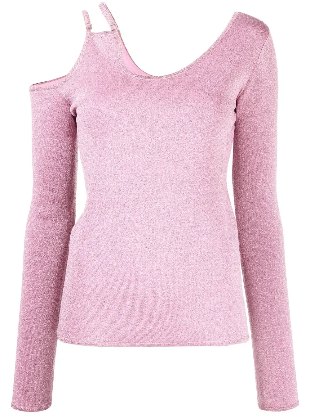 

JW Anderson cut-out metallic asymmetric top - Pink