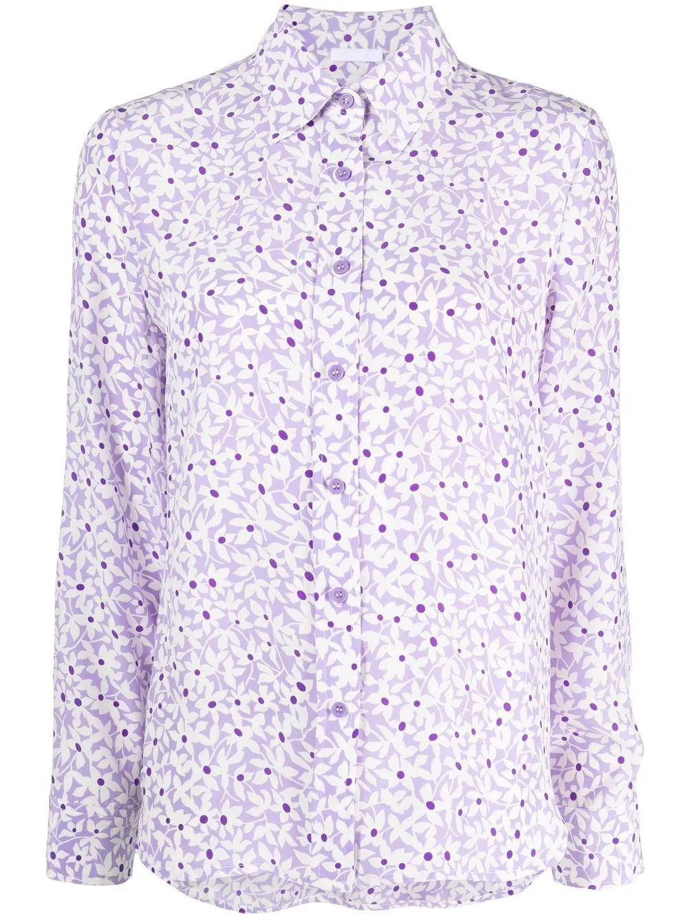 

P.A.R.O.S.H. floral-print long-sleeved shirt - Purple