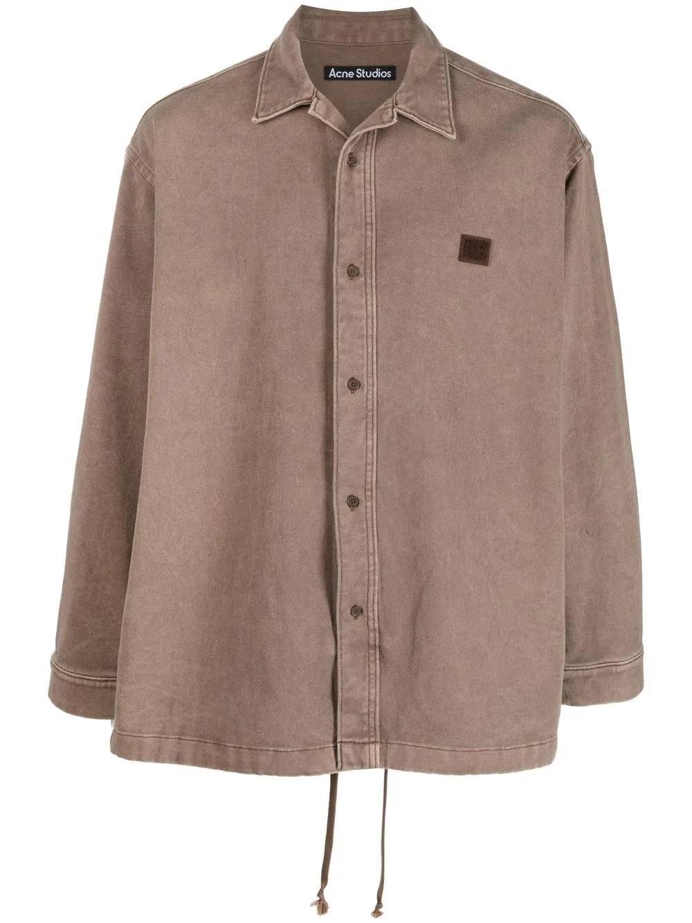 

Acne Studios logo-patch shirt jacket - Brown