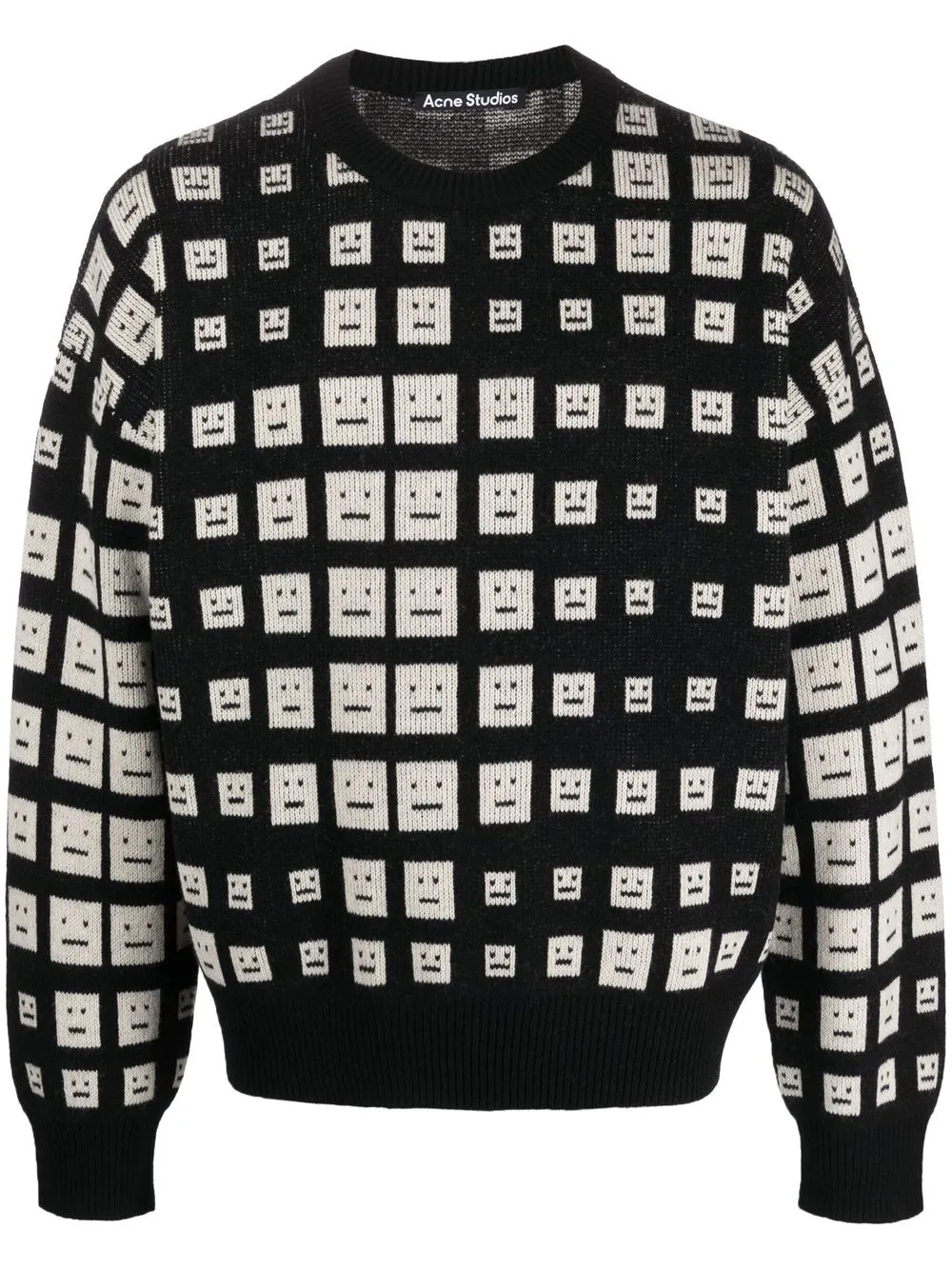 

Acne Studios face-motif intarsia wool jumper - Black