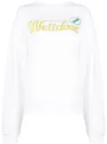 We11done logo-print cotton hoodie - White