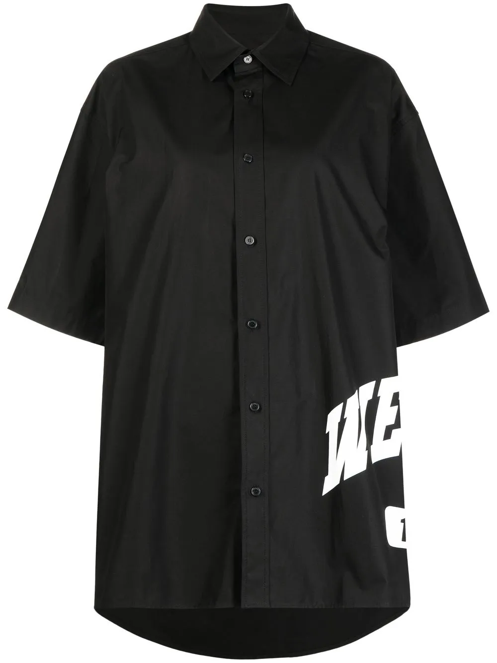 

We11done oversized side-logo shirt - Black