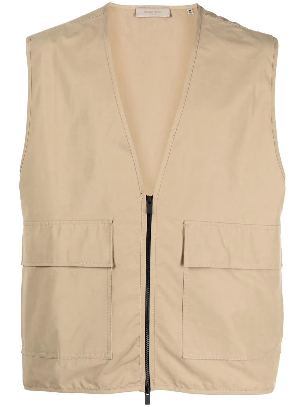 

FEAR OF GOD ESSENTIALS rear logo-patch zipped vest - Green