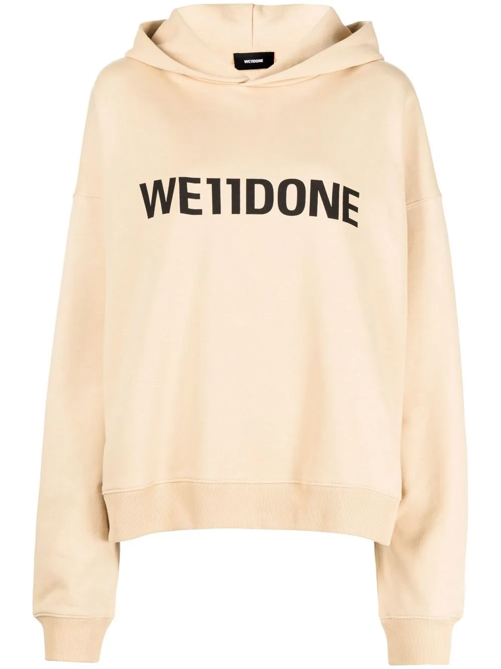 We11done hoodie con logo estampado - Marrón