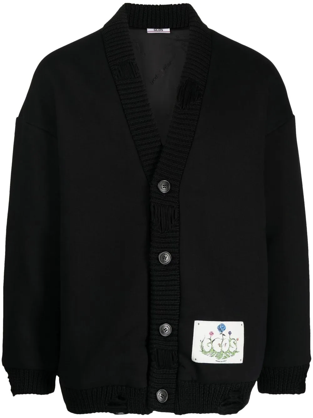 

Gcds Roses logo-embroidered cardigan - Black