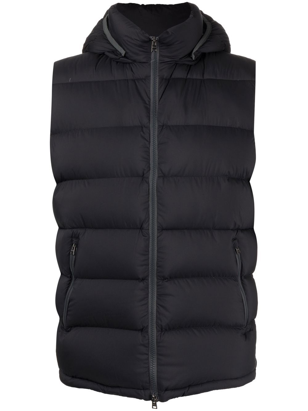 Herno Hooded Padded Gilet In Black 