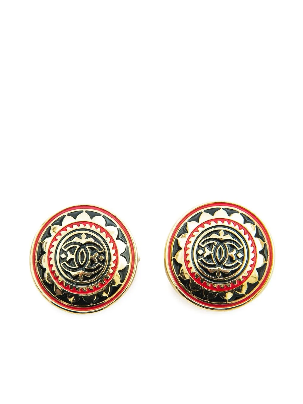 

Chanel Pre-Owned 1990s CC button earrings - Gold