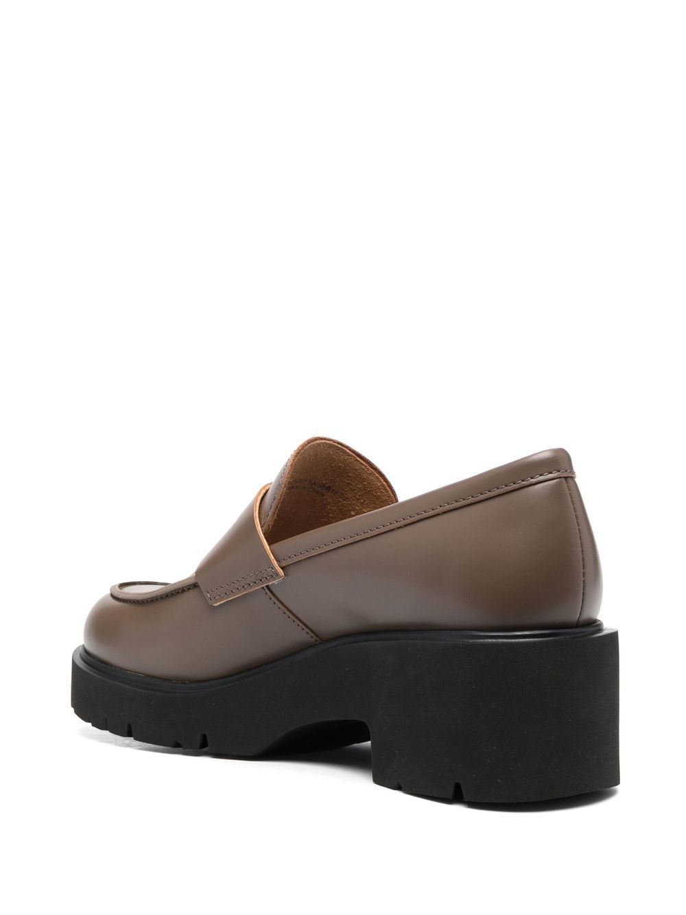 Shop Camper Milah Chunky-sole Loafers In Brown