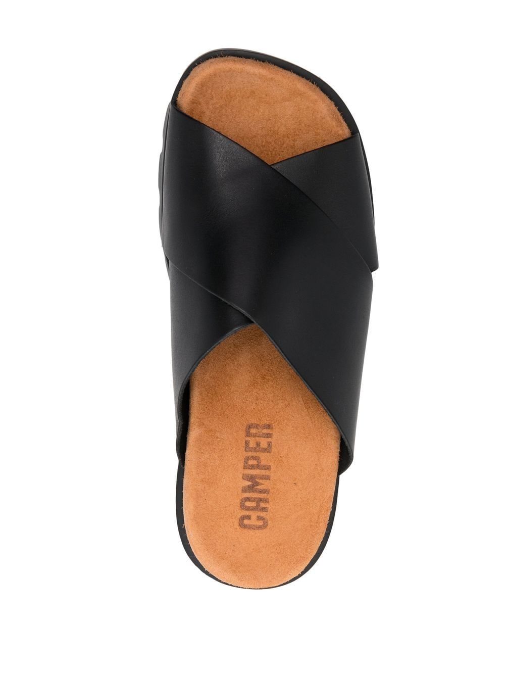 Shop Camper Brutus Cross Strap Sandals In Black