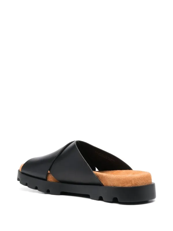 CAMPER Brutus Sandalレザーサンダル 黒 ストラップ Camper Brutus クロスストラップ サンダル | ブラック | FARFETCH JP