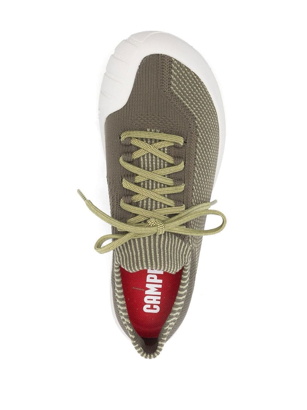 Shop Camper Path Knitted Lace-up Sneakers In Green