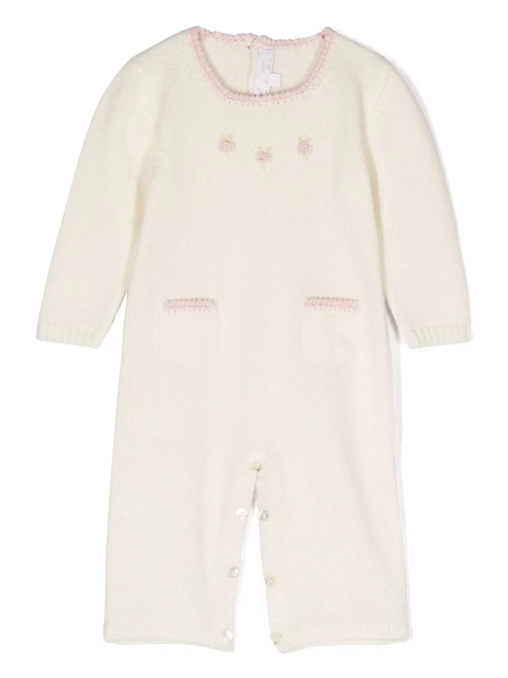 

Mariella Ferrari embroidered crochet-knit romper - White