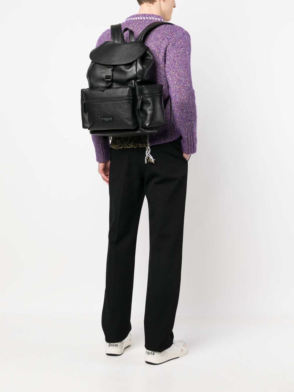 Ih Nom Uh Nit logo-patch grained-leather Backpack - Farfetch