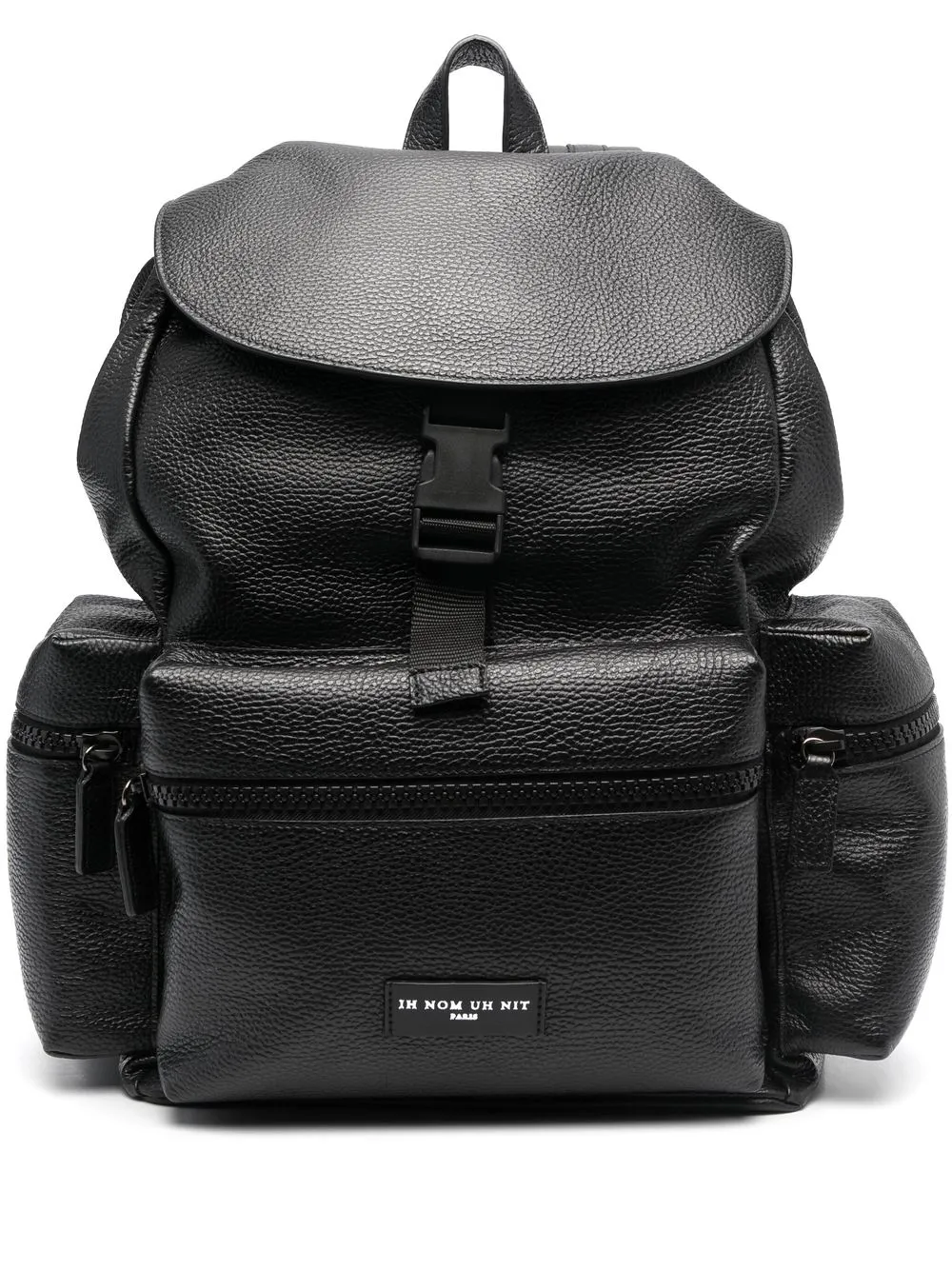 

Ih Nom Uh Nit logo-patch grained-leather backpack - Black