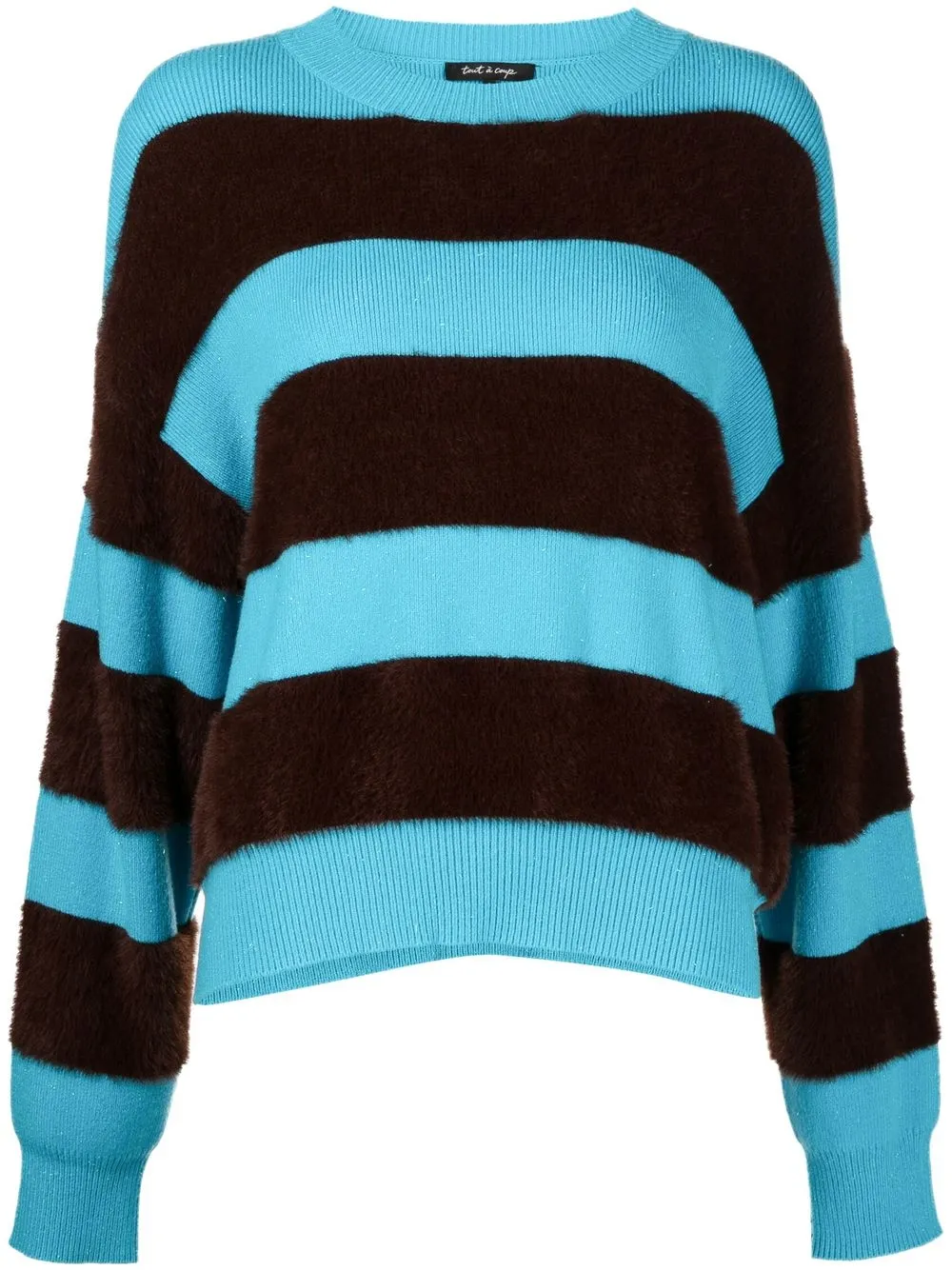 

tout a coup striped crew-neck jumper - Blue