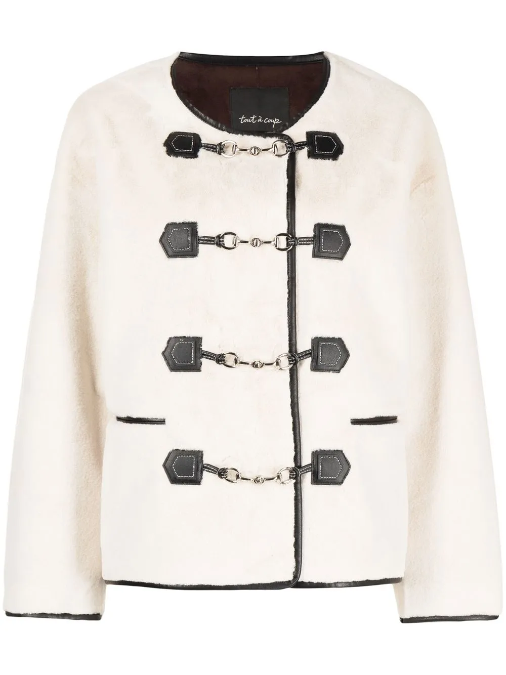 

tout a coup chain-detail round-neck jacket - White