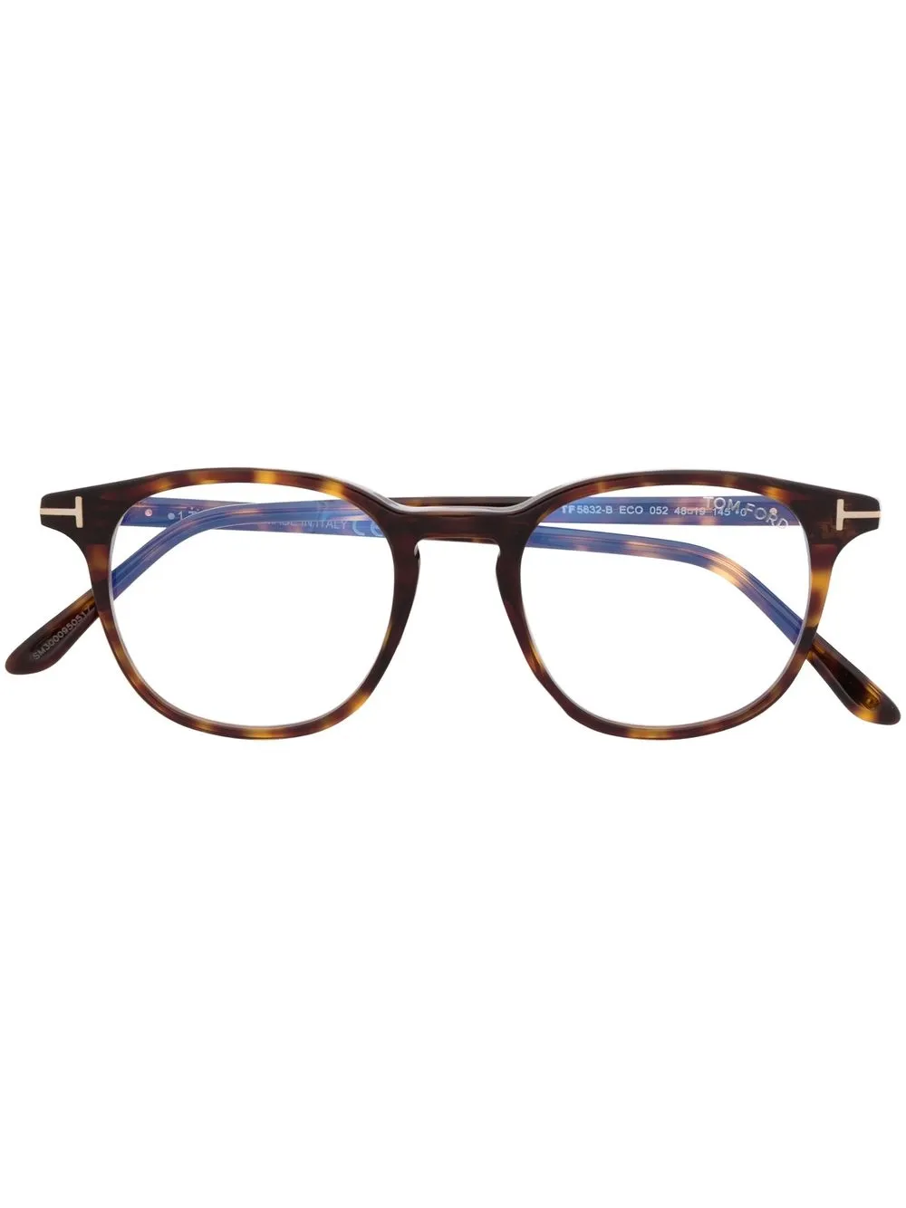 

TOM FORD Eyewear tortoiseshell-effect round frame glasses - Brown