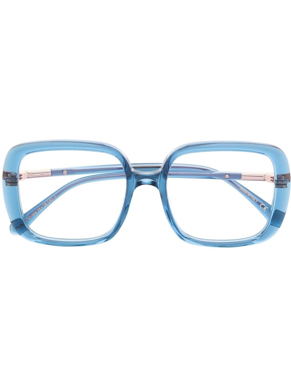 Pomellato Eyewear Oversized Square Frame Glasses In Blue
