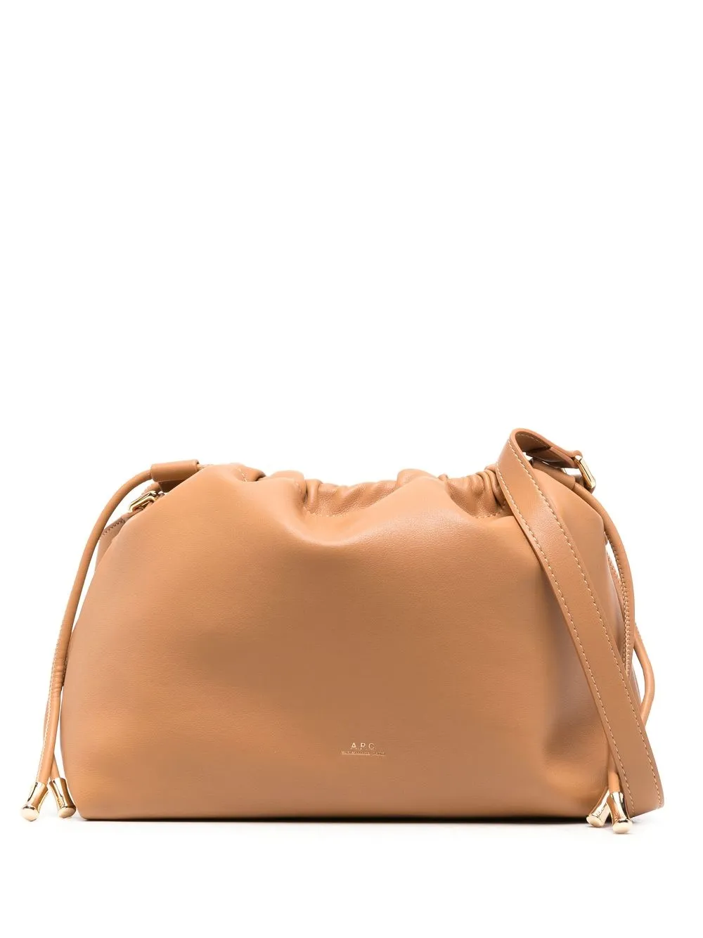 

A.P.C. drawstring leather shoulder bag - Neutrals