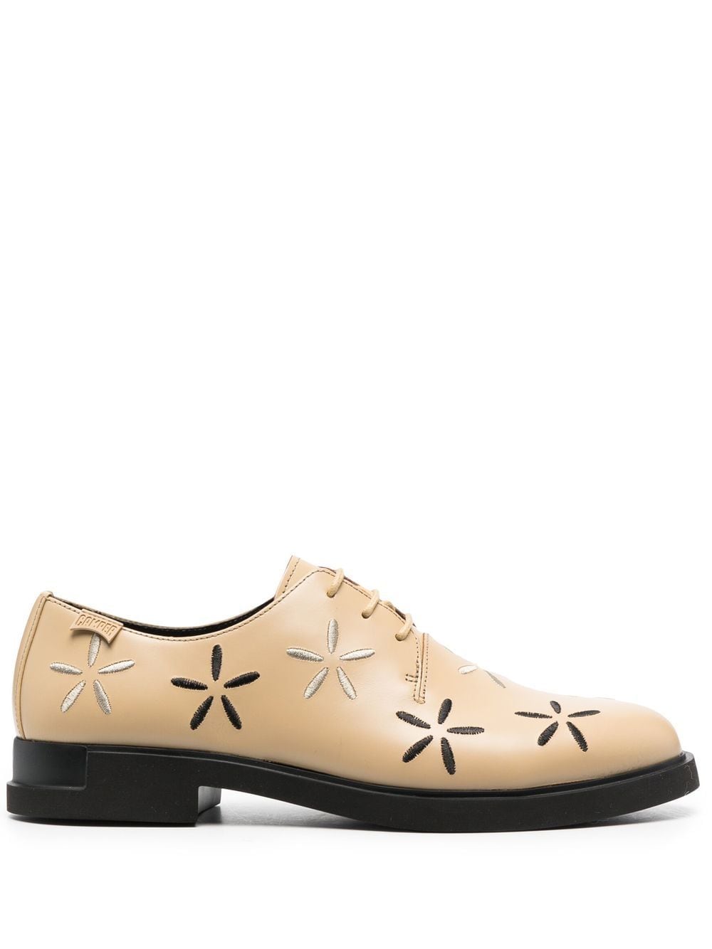 Camper Iman Twins Beige Leather Lace-up Shoes For Women In Brown