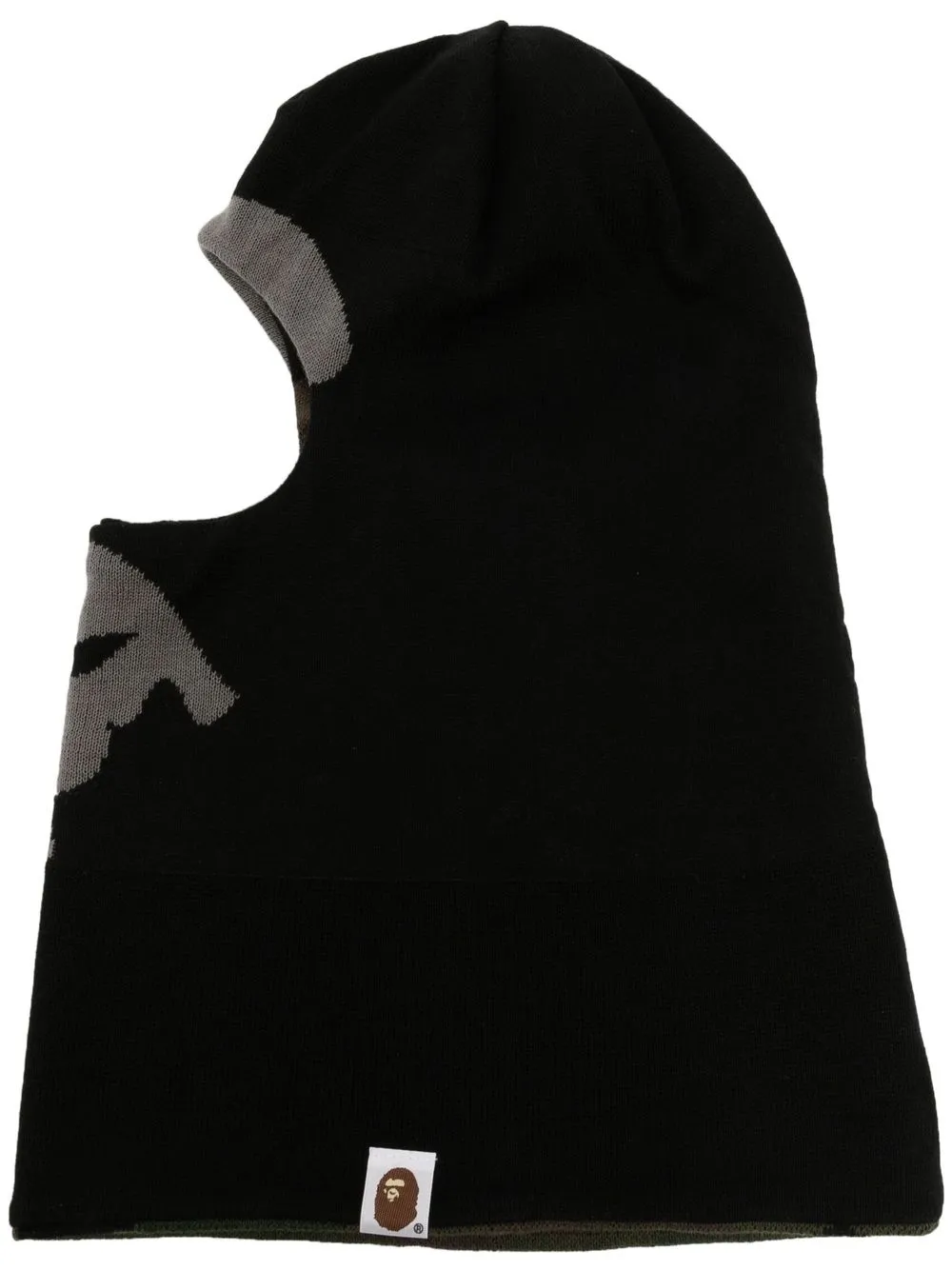 

A BATHING APE® reversible intarsia-knit patterned balaclava - Black