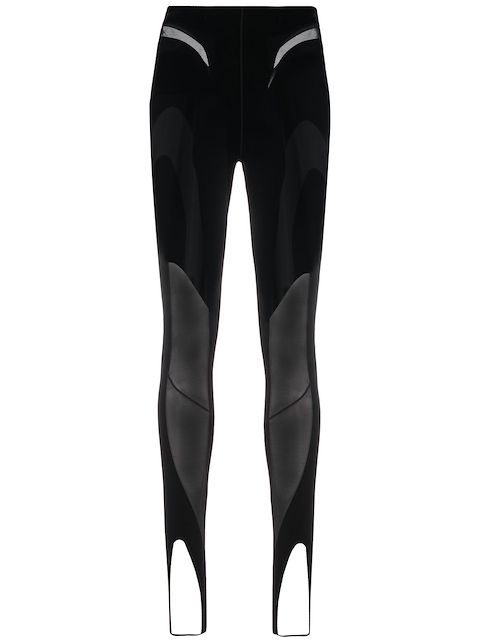 Mugler x Wolford sheer-panel leggings