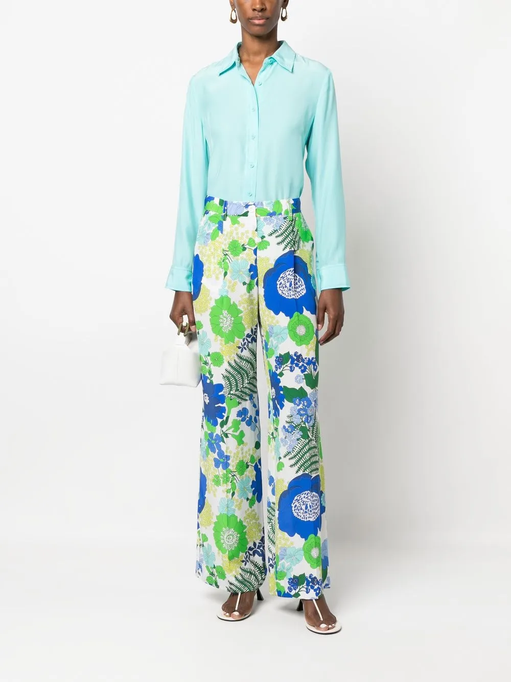 P.A.R.O.S.H. Blouse met klassieke kraag - Blauw