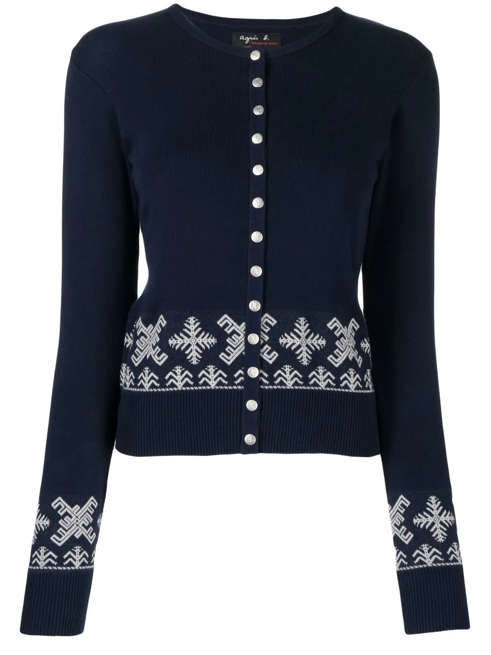 

agnès b. intarsia-knit cardigan - Blue