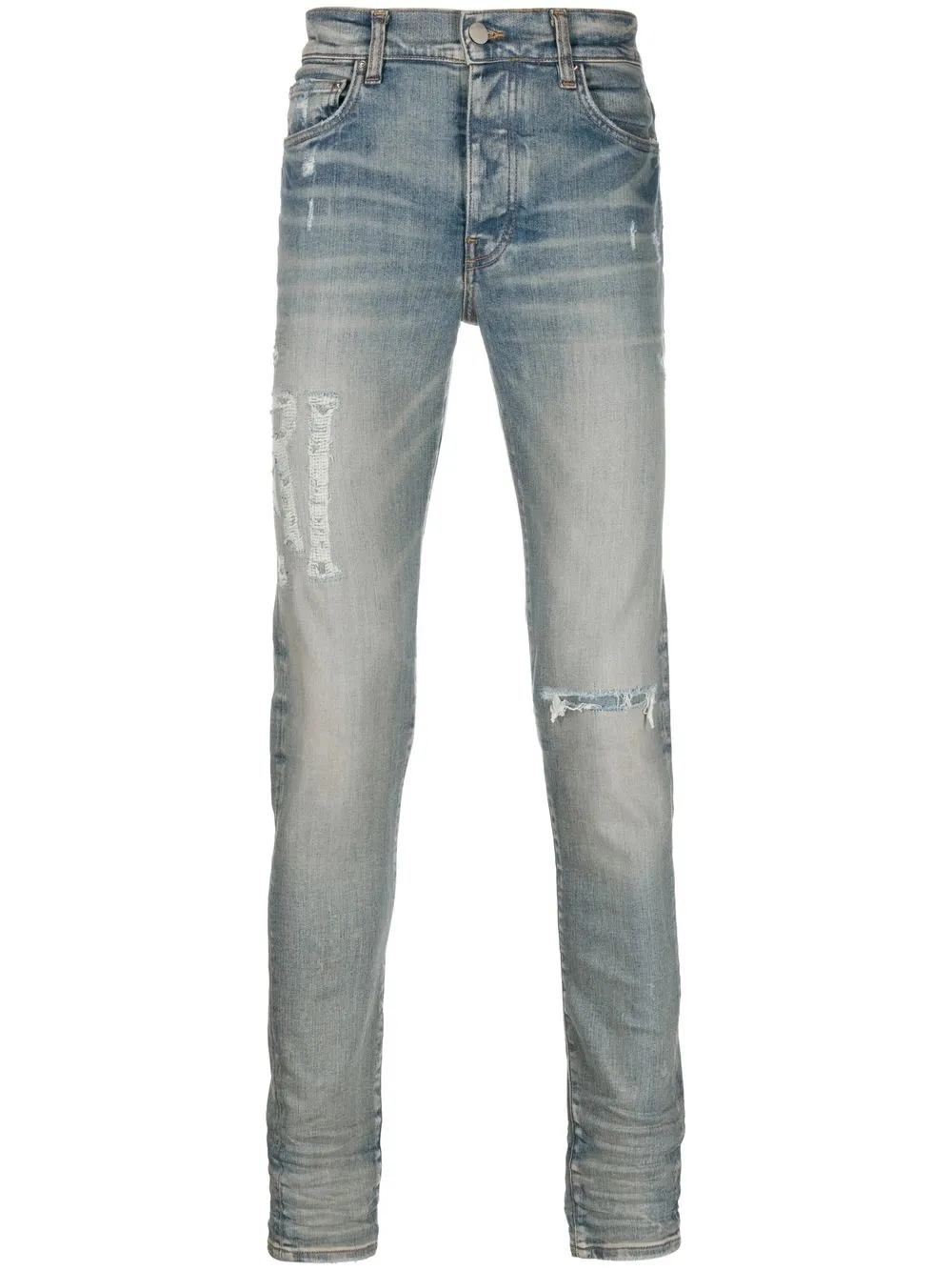 

AMIRI skinny jeans con logo bordado - Azul