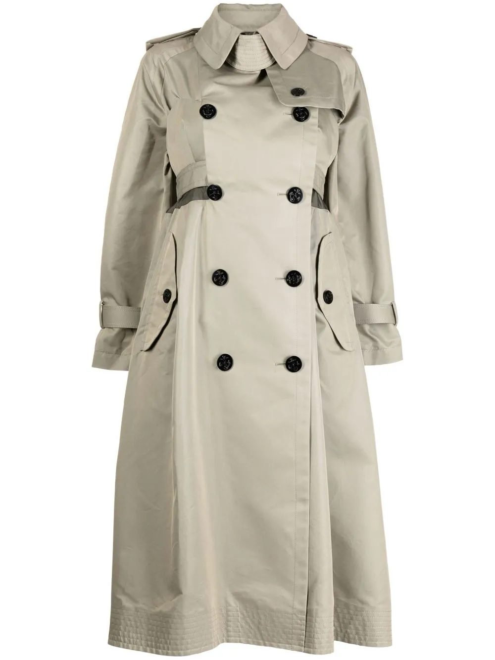 

sacai double-breasted trenchcoat - Green