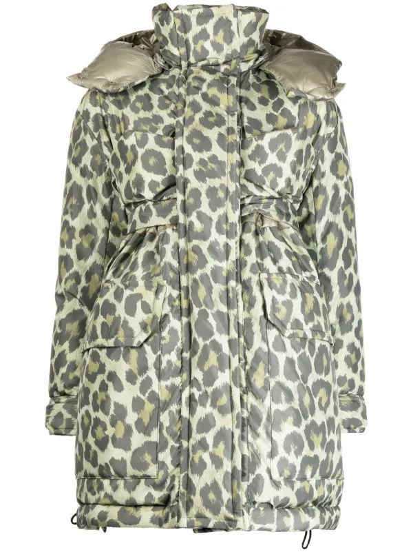 Hooded leopard print outlet coat