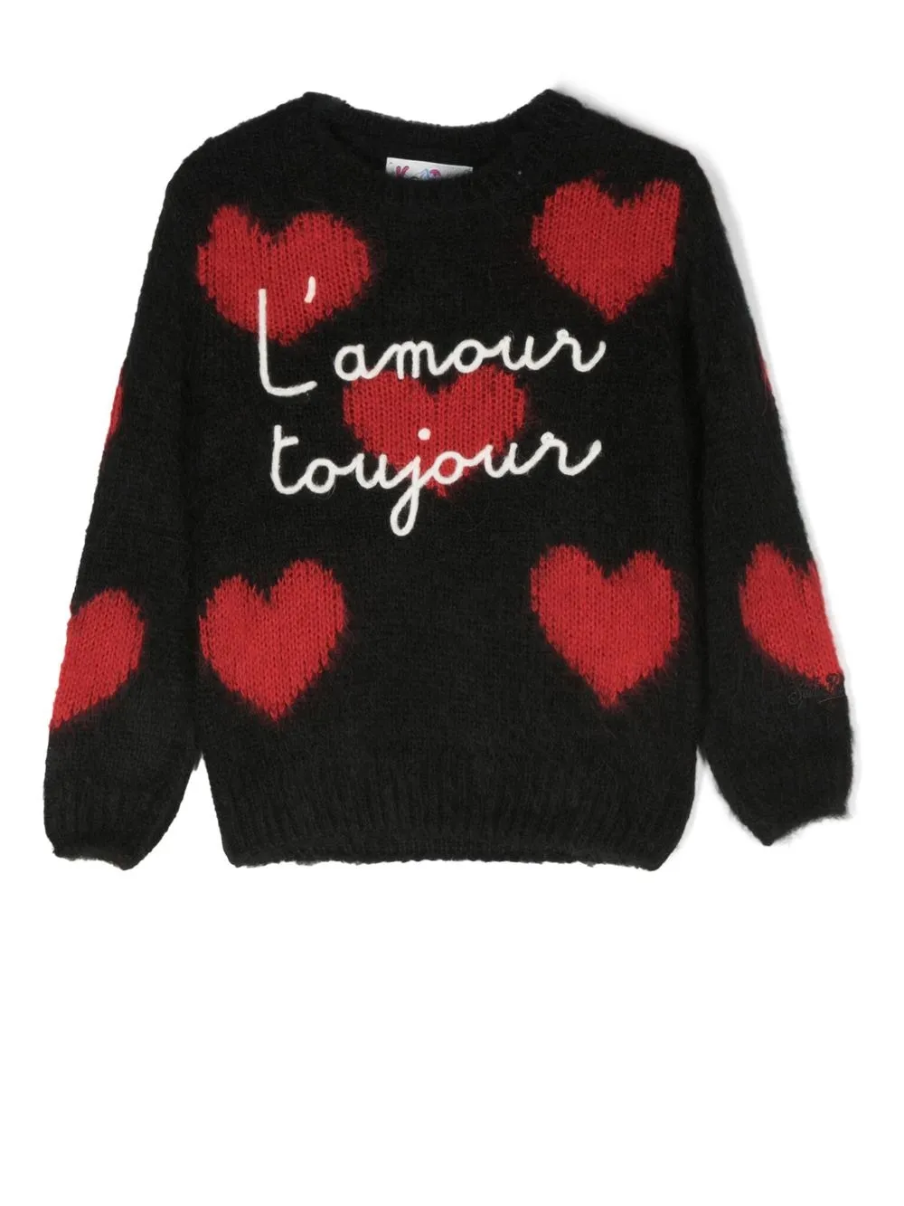 

MC2 Saint Barth Kids intarsia-knit crew neck jumper - Black