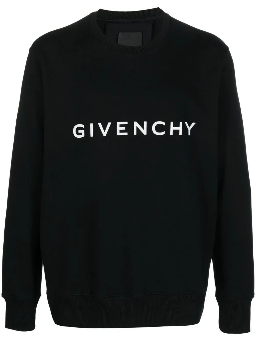 Givenchy Logo Printed Distressed Crewneck Sweatshirt In Black