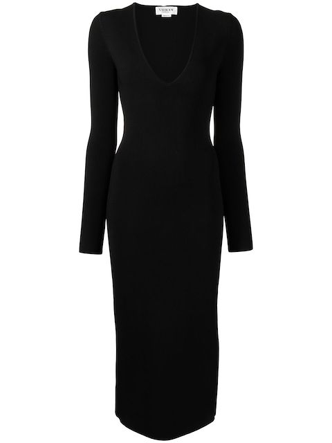 Victoria Beckham Midikleid mit tiefem V-Ausschnitt