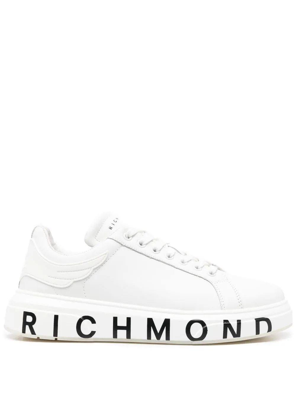 

John Richmond logo-print leather sneakers - White