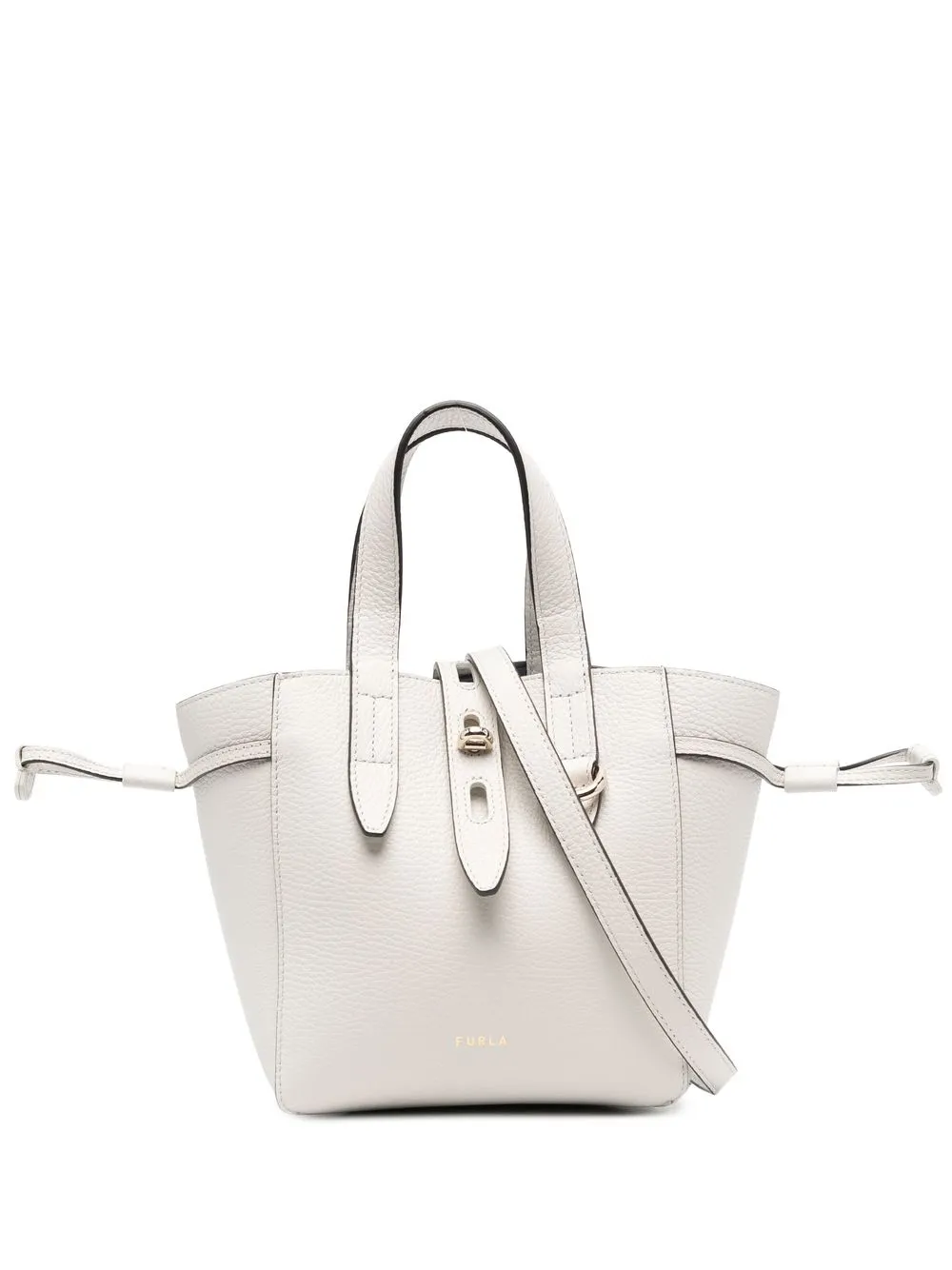 Furla Net Mini Leather Tote In White