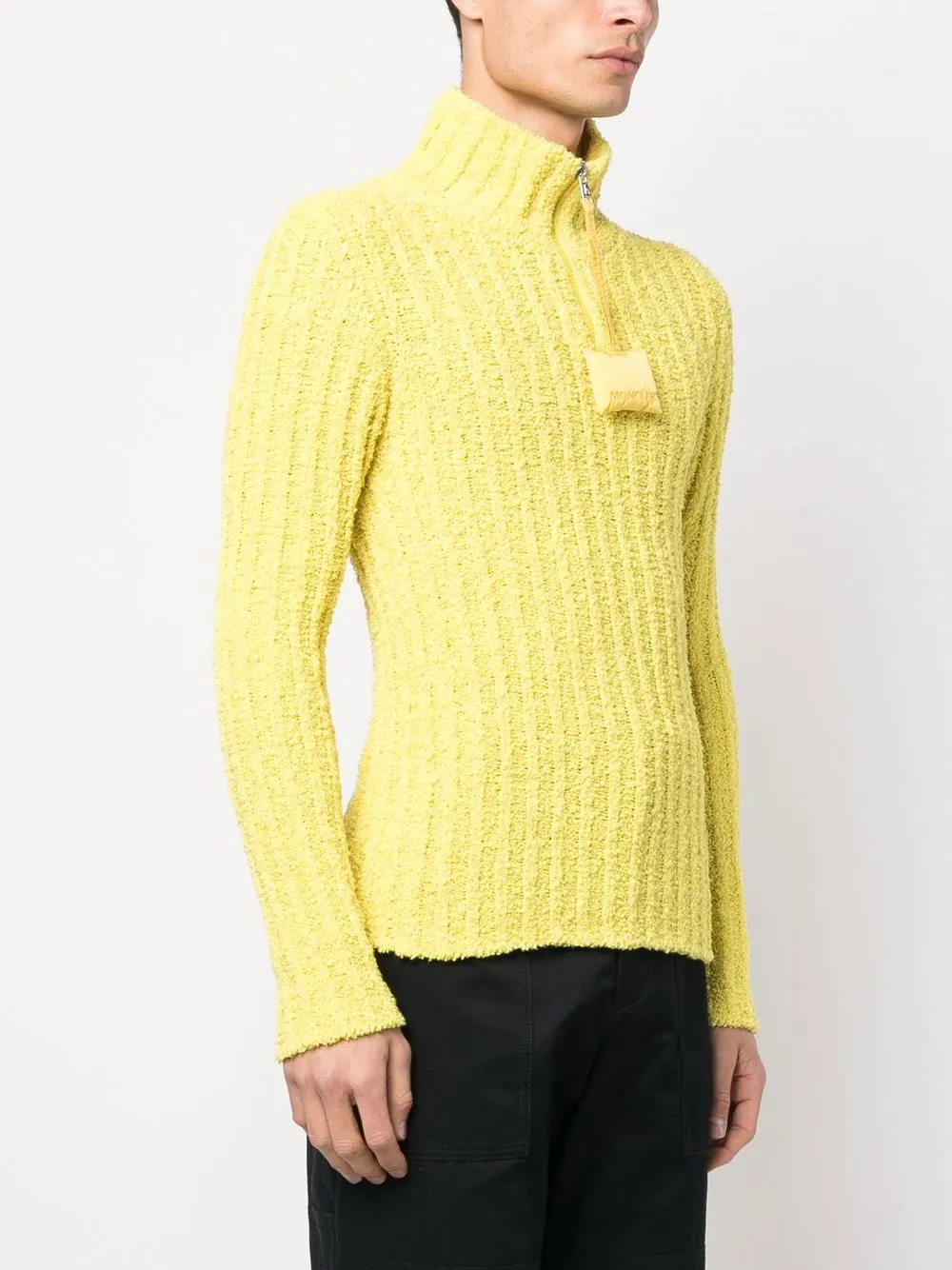  Moncler Ribbed High Neck Jumper - Yellow 