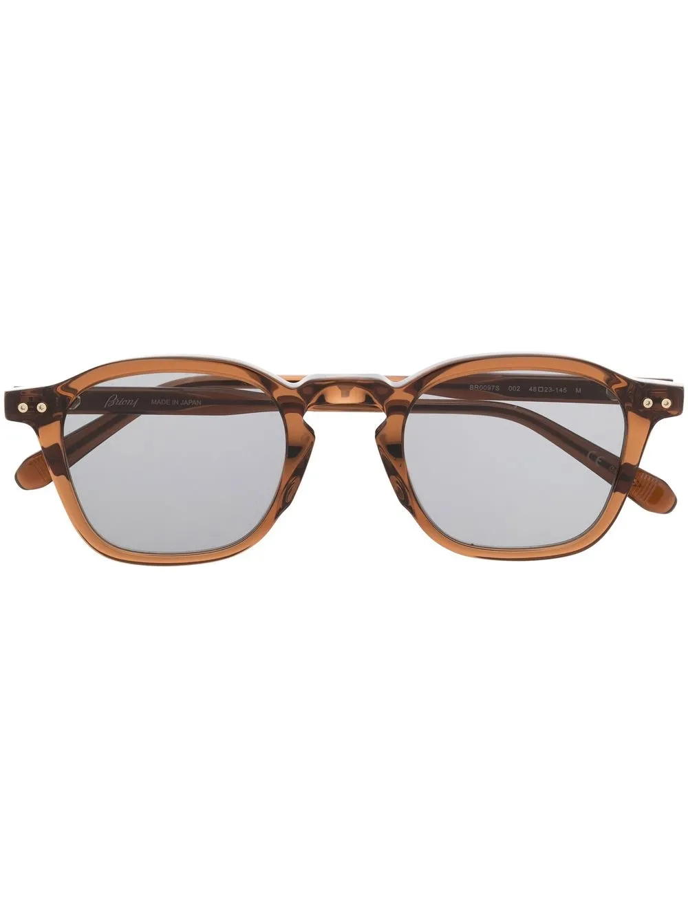 

Brioni transparent D-frame sunglasses - Brown