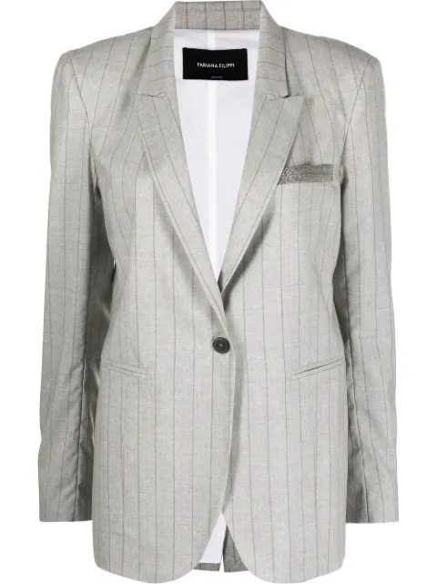 Fabiana Filippi pinstripe single-breasted blazer