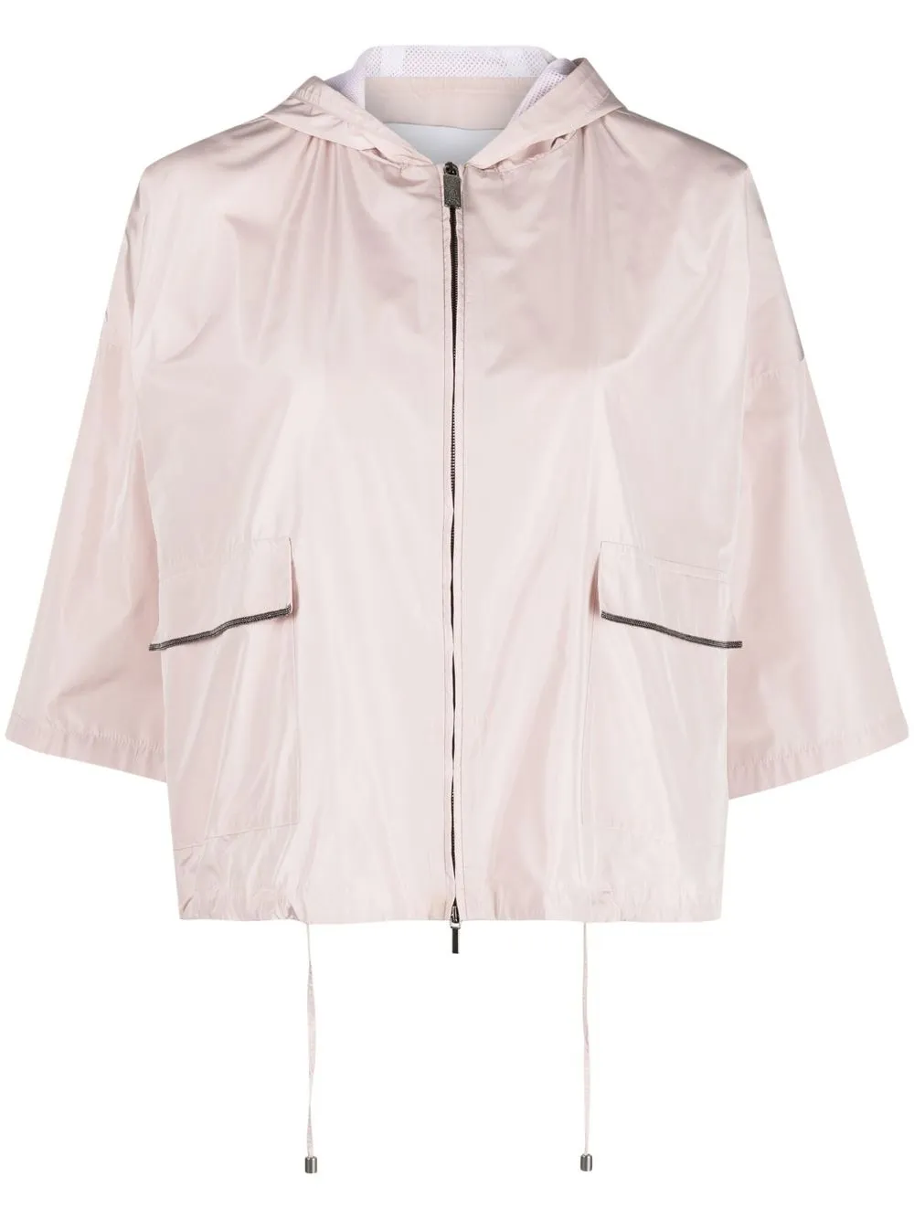 Fabiana Filippi Wide-sleeve Hooded Jacket In Pink