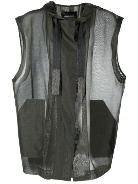 Fabiana Filippi panelled hooded vest