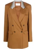 Fabiana Filippi contrast-collar double-breasted blazer - Brown