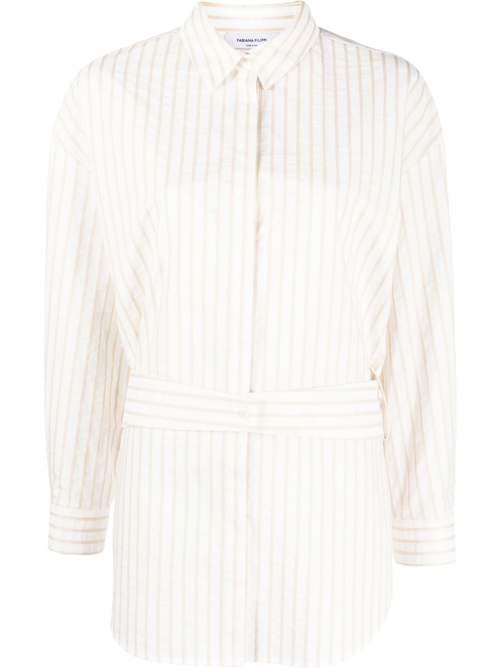 

Fabiana Filippi stripe-print tied-waist shirt - White