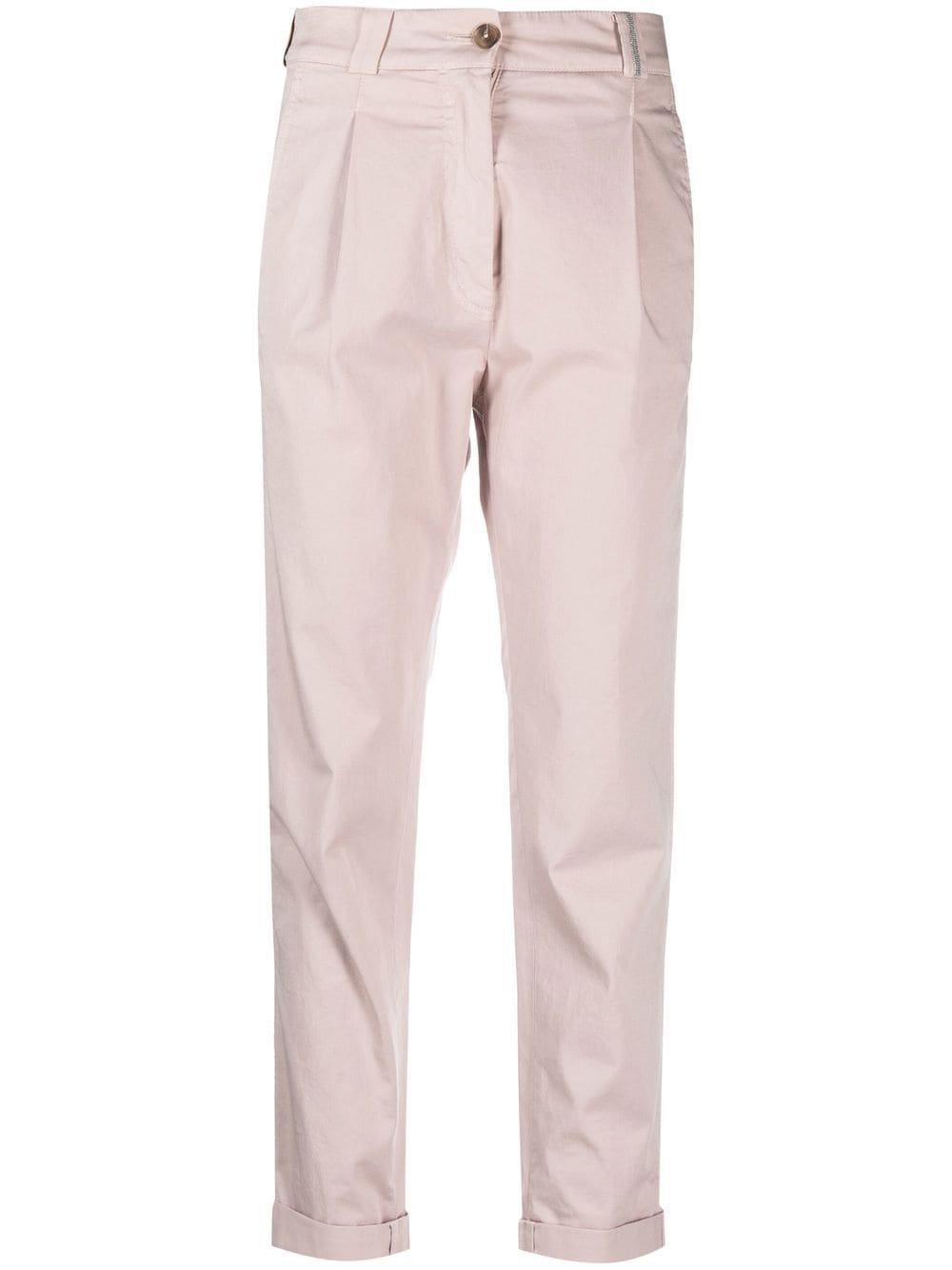 Fabiana Filippi Mid-rise Slim-cut Trousers In Pink
