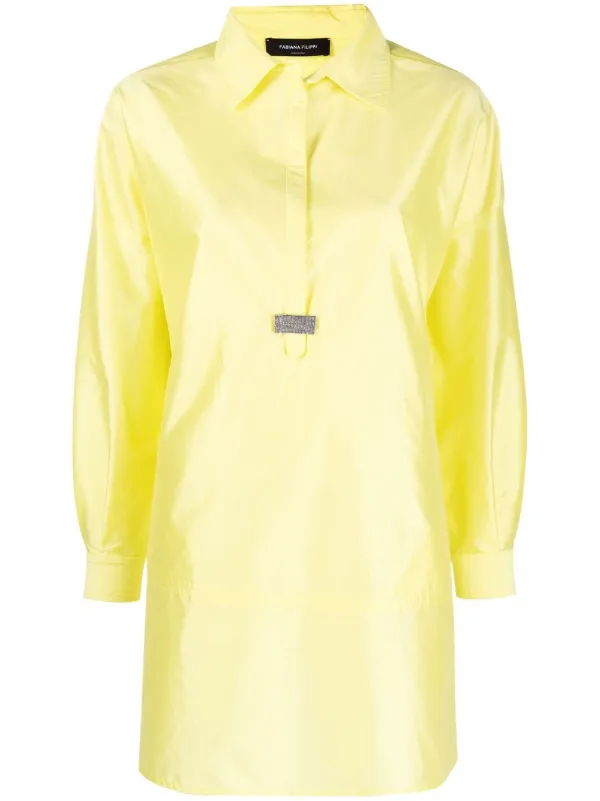 yellow long sleeve t shirt dress Long Sleeve Ruched Skirt Detail Mini Dress In Yellow Linen | EGO US