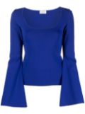 P.A.R.O.S.H. Roma flared-sleeve knitted top - Blue