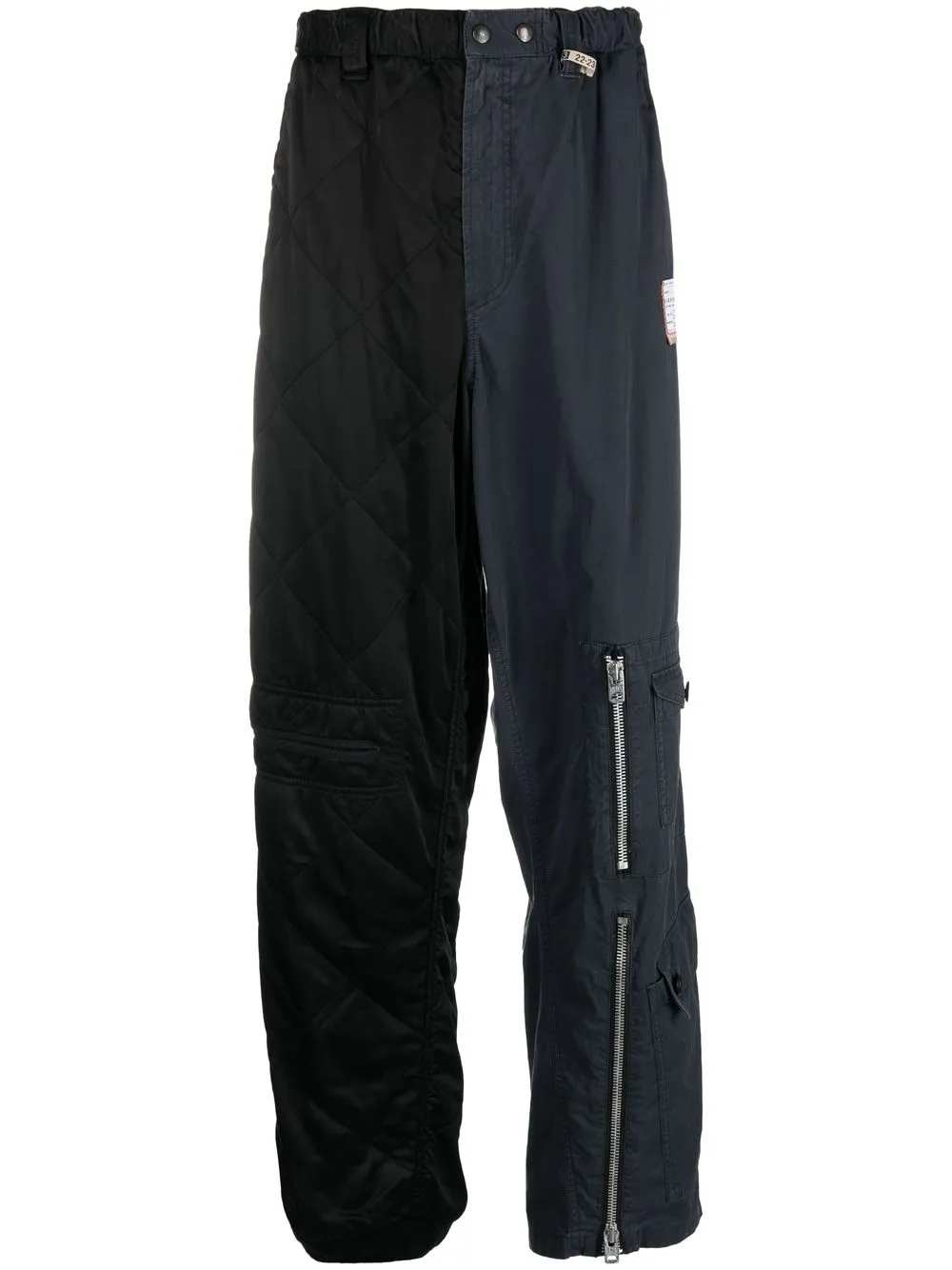 

Maison Mihara Yasuhiro two-tone zip detail trousers - Black
