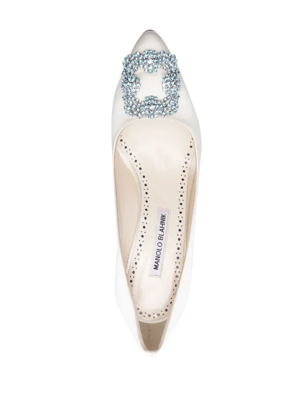 Manolo Blahnik Scarpin Hangisi Com Salto 95mm | Branco | FARFETCH BR