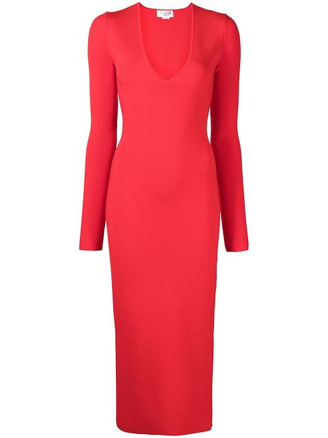 Victoria Beckham Midikleid mit tiefem V-Ausschnitt